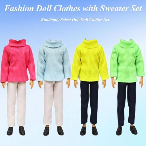 Boy Doll Clothes for 11.5 inch Doll, Doll Clothes Including 1 Suit Set, 1 Sweater Pant Set 3 Tops 3 Pants, 6 Pair Shoes 5 Hangers 1 Earphone 1 Glasses for Kids Boys Girls Party Play(Random Style) in Saudi Arabia