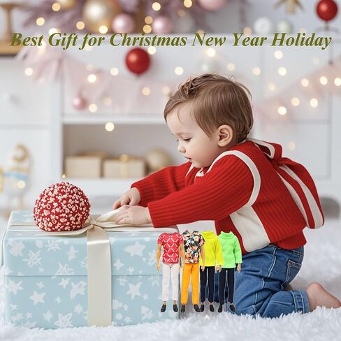 Boy Doll Clothes for 11.5 inch Doll, Doll Clothes Including 1 Suit Set, 1 Sweater Pant Set 3 Tops 3 Pants, 6 Pair Shoes 5 Hangers 1 Earphone 1 Glasses for Kids Boys Girls Party Play(Random Style) in Saudi Arabia