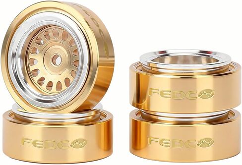SCX30 Brass Wheel Rims 4PCS CNC Machined Wheels for Axial SCX30 Upgrade Parts 1/30 RC Crawler in Saudi Arabia