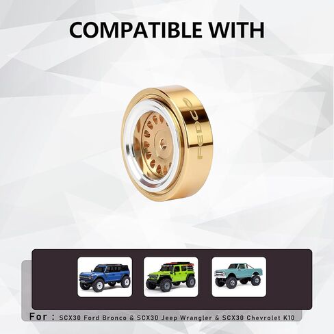 SCX30 Brass Wheel Rims 4PCS CNC Machined Wheels for Axial SCX30 Upgrade Parts 1/30 RC Crawler in Saudi Arabia