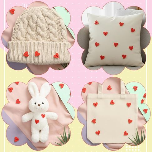 150 قطعة من أزرار القلب الحمراء، 2 أزرار خشبية على شكل قلب للحرف اليدوية وأفكار الخياطة واللوازم الحرفية، 0.6 بوصة in Kuwait