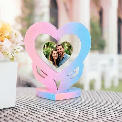 2 Pcs Heart Photo Frame Silicone Mold Set with 10 Chains, Love Epoxy Resin Picture Frame Molds Picture Display Mold for DIY Crafts, Wedding Decor, Home Decoration, Valentine's Day Gifts Memory Keepsak in Saudi Arabia