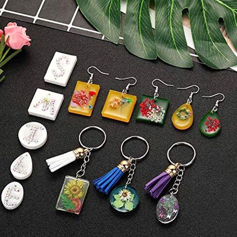 Yayatty 18 PCS Clear Jewelry Silicone Molds Set Silicone Resin Mould with Hanging Hole Pendant Moulds for Resin for DIY Jewelry Craft Making in Saudi Arabia