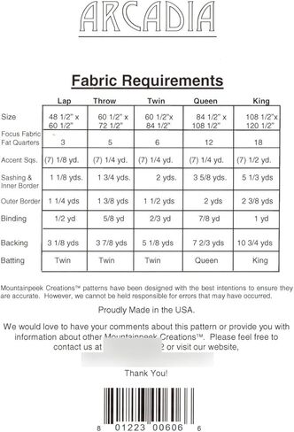 Mountainpeek Creations Arcadia Quilt Pattern in Saudi Arabia