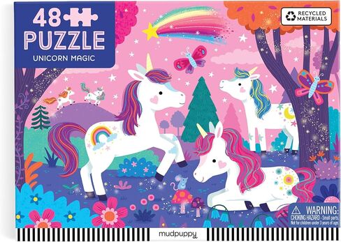 Mudpuppy Unicorn Magic - لغز مكون من 48 قطعة مع رسوم توضيحية ملونة وممتعة لوحيد القرن للأطفال من سن 3 سنوات فما فوق in Saudi Arabia
