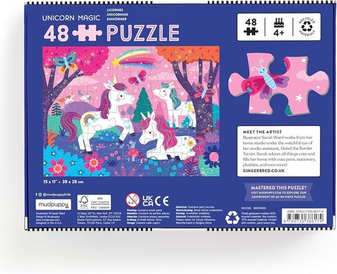 Mudpuppy Unicorn Magic - لغز مكون من 48 قطعة مع رسوم توضيحية ملونة وممتعة لوحيد القرن للأطفال من سن 3 سنوات فما فوق in Saudi Arabia