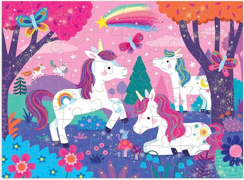 Mudpuppy Unicorn Magic - لغز مكون من 48 قطعة مع رسوم توضيحية ملونة وممتعة لوحيد القرن للأطفال من سن 3 سنوات فما فوق in Saudi Arabia