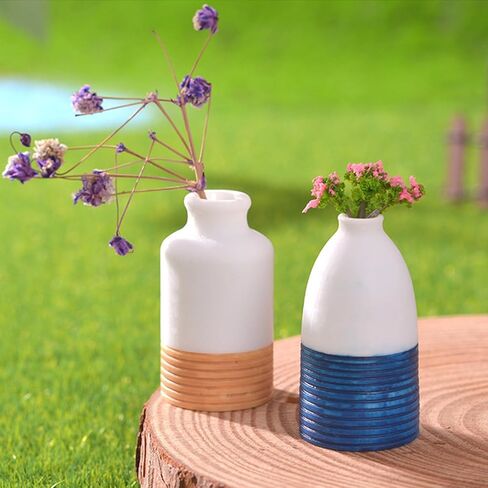 6 Pieces Mini Clay Pots for Crafts Dollhouse Miniatures Resin Vase Tiny Potted Plant for Dollhouse Furniture Bedroom Mini Garden Plants in Saudi Arabia