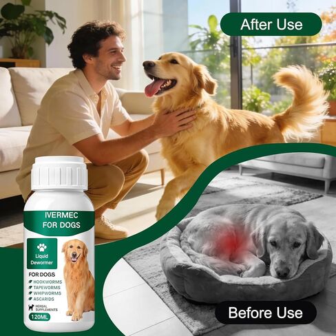 lvermect Dewormer Liquid for Dogs, Broad Spectrum for All Wormer, Hookworms, Lung Worms, Pin Worms, Round Worms in Kuwait