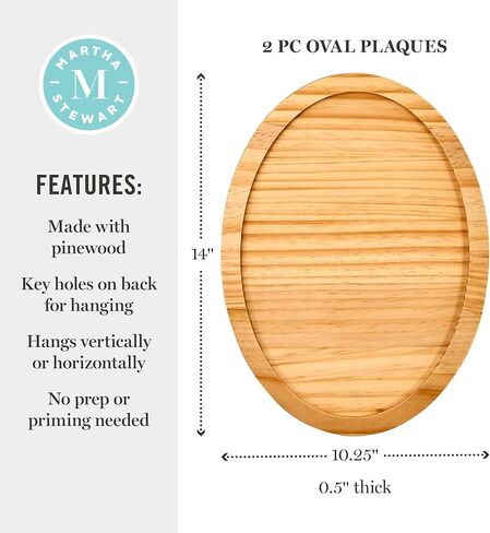 Martha Stewart, Oval Wood Plaque Set, 2 pcs in Saudi Arabia