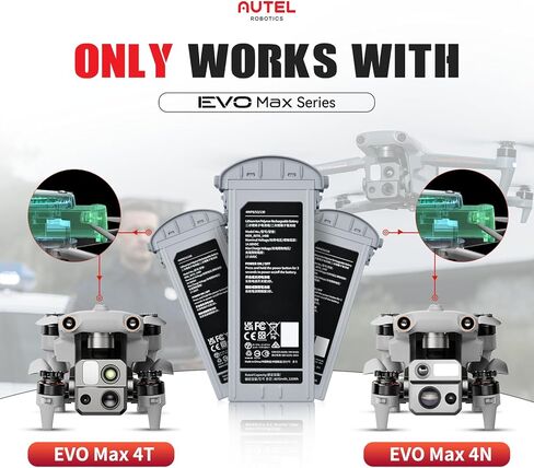 Autel EVO Max 4T Battery, 2026 8070mAh 14.88V, Hot-Swapping, Auto self-Heating in Low Temperatures,42 Minutes Flight, Designed for EVO Max 4N/ 4T (XE) Drone in Saudi Arabia