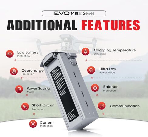 Autel EVO Max 4T Battery, 2026 8070mAh 14.88V, Hot-Swapping, Auto self-Heating in Low Temperatures,42 Minutes Flight, Designed for EVO Max 4N/ 4T (XE) Drone in Saudi Arabia