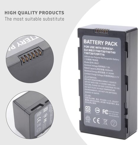 4920mAh WB37 RC Transmitter Replacement Battery For DJI RC Plus , High-Bright Remote Monitor, Video Transmitter, Video Receiver, CrystalSky, Cendence Remote Controller Upgrade Capacity 7.6V 37.39Wh in Saudi Arabia