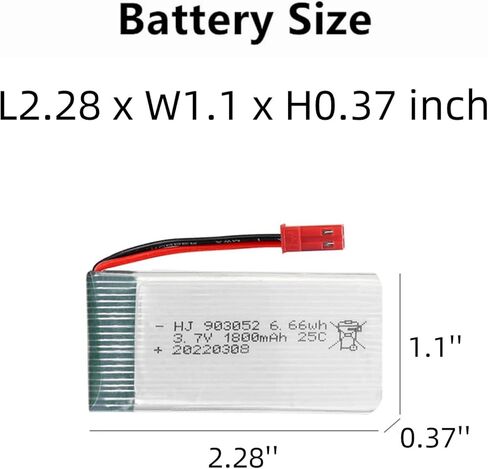 بطارية ليبو 3.7 فولت 1800 مللي أمبير في الساعة JST Plug 25C لبطارية طائرة بدون طيار RC كوادكوبتر 2 حزمة مع شاحن بطارية 3.7 فولت in Kuwait