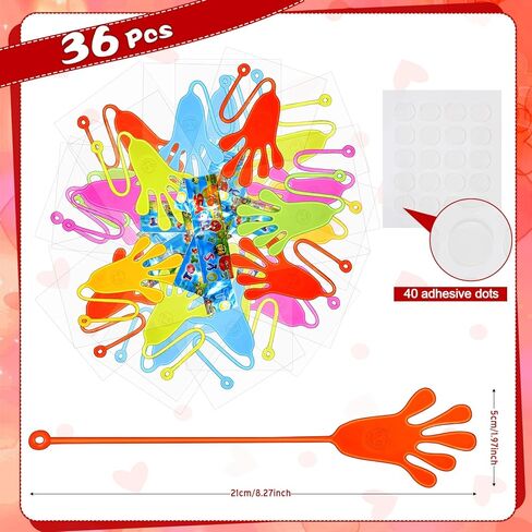 Tatuo 36 Pack Valentine's Day Cards Valentine Cute Animal Cards Unicorn Valentines Exchange Sticky Hands for Valentine Party Favors Gift Exchange Supplies(Cute Animals) in Saudi Arabia
