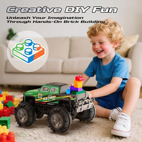 DEERC BG028 شاحنة/قارب الوحش البرمائي RC، IPX7 سيارة تحكم عن بعد مقاومة للماء مع التحكم في استشعار الإيماءات، 2.4 جيجا هرتز 4WD RC سيارة مع دوران 360 درجة، ضوء متدفق، لعب 40 دقيقة ألعاب شاحنة RC للأطفال الأولاد in Saudi Arabia