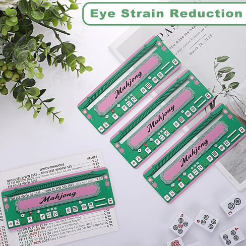 4 Pcs Mahjong Line Reader, Mahjong Card Guide and Line Finder for NMJL Card Beginners Seniors Must Have, Friendly Travel, Parties, Game Nights Rules Helper & Mahjong Accessories Gifts in Saudi Arabia
