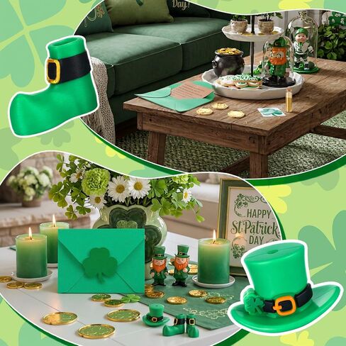 Youyole 8 Pcs St. Patrick's Day Leprechaun Trap Crafts Kit Include Shamrock Gold Coins, Letter, Top Hat and Boot, Mini Lucky Gold Glitter Bottle Catch a Leprechaun Trap St. Patricks Day Party Supplies in Saudi Arabia