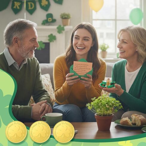 Youyole 8 Pcs St. Patrick's Day Leprechaun Trap Crafts Kit Include Shamrock Gold Coins, Letter, Top Hat and Boot, Mini Lucky Gold Glitter Bottle Catch a Leprechaun Trap St. Patricks Day Party Supplies in Saudi Arabia