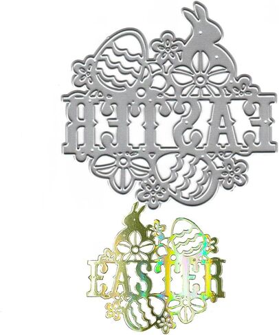 معدن صغير سعيد عيد الفصح أرنب عيد الفصح بيضة زهرة يموت قطع يموت النقش الإستنسل قالب قالب لصنع بطاقة الديكور وألبوم سكرابوكينغ DIY in Kuwait