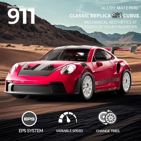 سيارة سباق 1:43 RC Drift 20KM/H مع جيروسكوب، 2.4G 4WD سيارة سباق رياضية من خليط معدني متناسب بالكامل، سرعة قابلة للتعديل، إضاءة LED للمراهقين والبالغين-D43-01 in Saudi Arabia