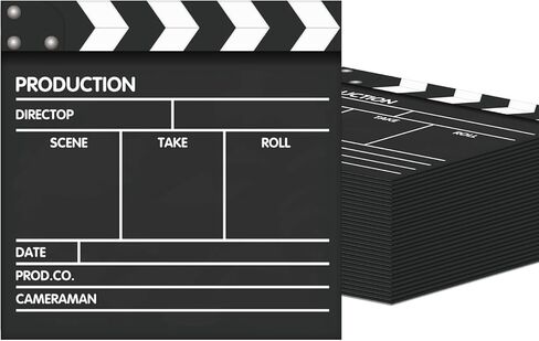 40Pcs Movie Night Paper Napkins 2 Ply Disposable Hollywood Movie Clapboard Pattern Napkins for Film Themed Dinner Picnic Film Night Lunch Napkins for Film Fan Gatherings,Home Cinema Use in Saudi Arabia
