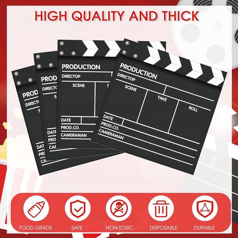 40Pcs Movie Night Paper Napkins 2 Ply Disposable Hollywood Movie Clapboard Pattern Napkins for Film Themed Dinner Picnic Film Night Lunch Napkins for Film Fan Gatherings,Home Cinema Use in Saudi Arabia