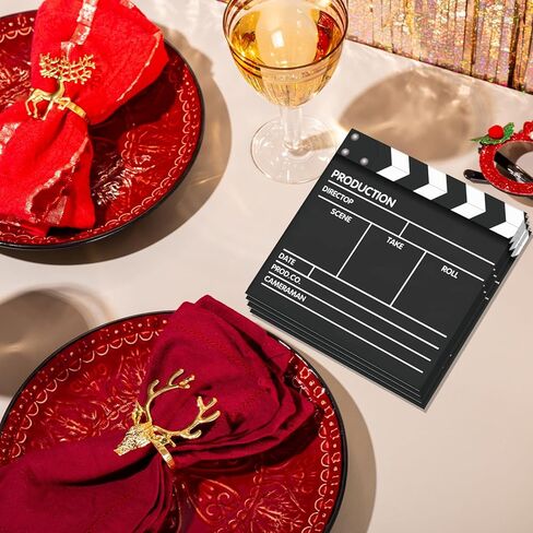 40Pcs Movie Night Paper Napkins 2 Ply Disposable Hollywood Movie Clapboard Pattern Napkins for Film Themed Dinner Picnic Film Night Lunch Napkins for Film Fan Gatherings,Home Cinema Use in Saudi Arabia