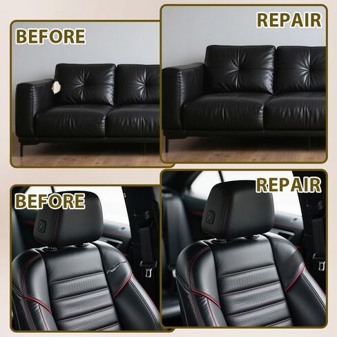 8 Sheets Faux Leather Repair Patch Self-Adhesive Black Leather Patches Waterproof Vinyl Repair Kit for Furniture Car Seats Couch Sofa Chair Surface in Saudi Arabia