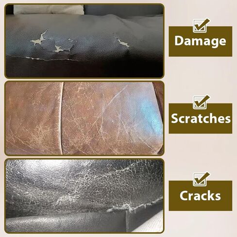 8 Sheets Faux Leather Repair Patch Self-Adhesive Black Leather Patches Waterproof Vinyl Repair Kit for Furniture Car Seats Couch Sofa Chair Surface in Saudi Arabia
