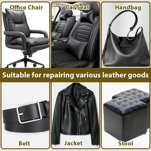 8 Sheets Faux Leather Repair Patch Self-Adhesive Black Leather Patches Waterproof Vinyl Repair Kit for Furniture Car Seats Couch Sofa Chair Surface in Saudi Arabia