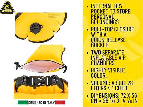Cressi Glide Pro Pool Floats & Inflatables, Yellow, 28 liters in Saudi Arabia