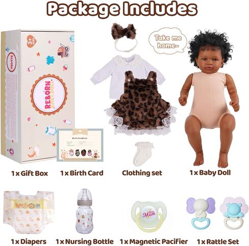 BABESIDE Lifelike Reborn Baby Dolls Miya Black Girl - 20 بوصة جسم ناعم واقعي - دمى أطفال حقيقية مصنوعة يدويًا لحديثي الولادة مع ملابس ولعبة هدية للأطفال من سن 3 سنوات فما فوق in Saudi Arabia