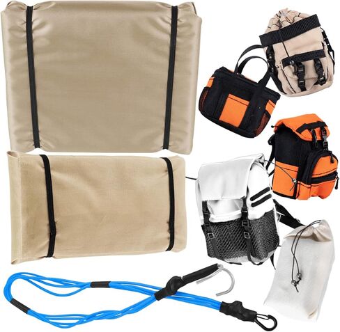 RC Simulated Roof Luggage Tent Bag Decoration/Tow Rope/Travel Bag Upgrades Part for 1/8 1/10 Trx6/Trx4/SCX10/GEN 7/GEN8/Rc 4wd RC Crawler Car,Decoration Simulation Package,Orange in Saudi Arabia