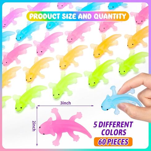 20 قطعة من ألعاب حيوانات السمندل اللطيفة للضغط على قنفذ البحر لتخفيف التوتر، ألعاب حسية لحيوانات السلمندر للأطفال للاسترخاء في الاجتماعات وديكورات أعياد الميلاد (5 ألوان) in Kuwait