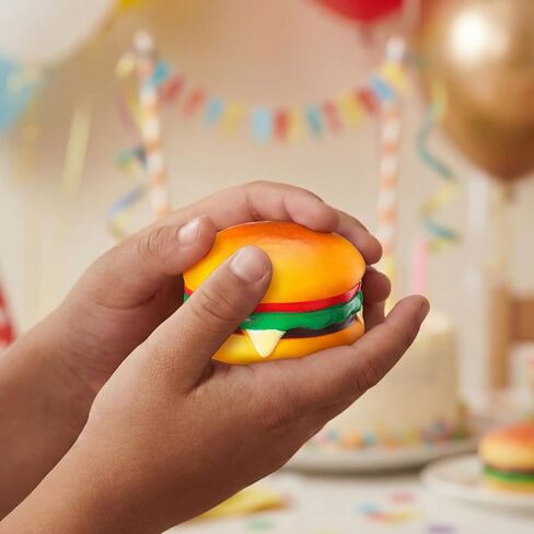 24 Pcs Mini Hamburger Stress Balls Hamburger Party Favors for Boys Girls Adults Birthday Party Favors Classroom Prizes Holiday Goodie Gift Bag Fillers 1.96 Inch PU Foam Stretchy Stress Toys in Saudi Arabia