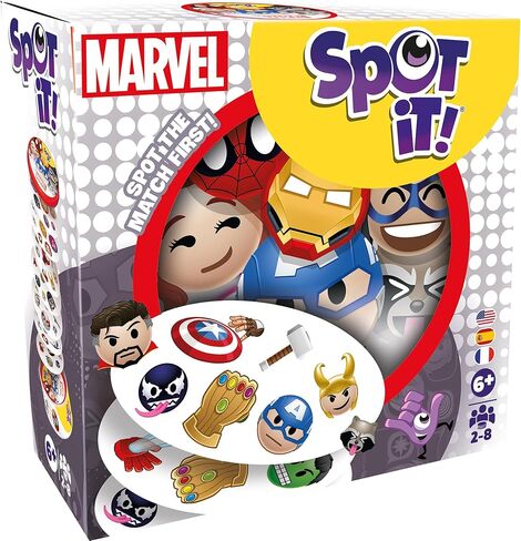 أسمودي سبوت إت! لعبة بطاقات Marvel Emojis (تحديث 2024) - إصدار صديق للبيئة، لعبة إدراك بصري 5 في 1 لردود الفعل السريعة والمرح العائلي، للأعمار من 6 سنوات فما فوق، 2-8 لاعبين، وقت لعب لمدة 10 دقائق in Saudi Arabia