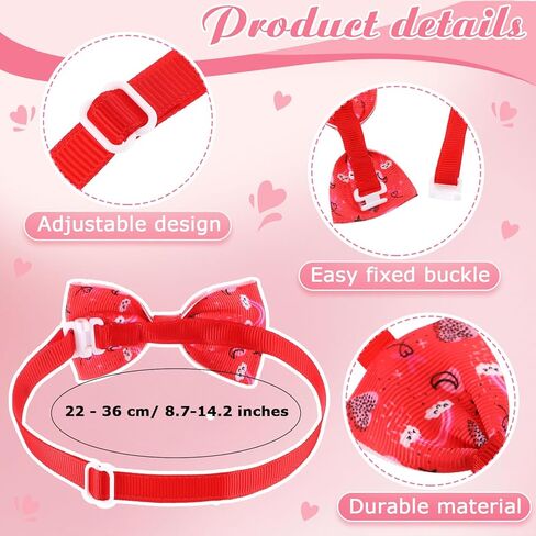 Talltalk 120 Pcs Valentine's Day Dog Bow Ties Collar Set 60 Pink Dog Grooming Bowtie 30 Neckties and 30 Collars for Pet Cat Holiday Accessories in Saudi Arabia