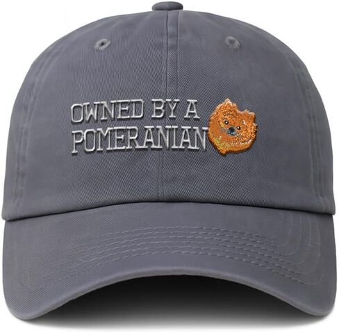 Custom Soft Baseball Cap Embroidered Owned by A Pomeranian Dog Zwergspitz Toy Spitz Cotton in Kuwait