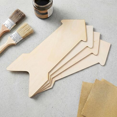 Garneck 8 Pack Large Wooden Arrow Cutouts 15.7 Inch – Unfinished Wood Blank Directional Signs for Crafts – Rustic Wall Decor Plaque for Wedding Party Farmhouse Home Decoration (Paintable) in Saudi Arabia