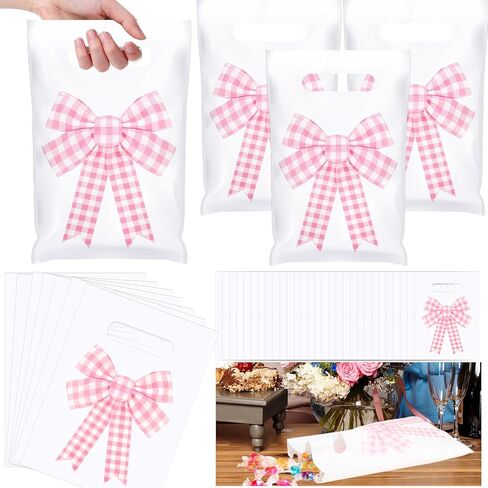 Supervitae 100 Pieces Ramadan Kareem Plastic Gift Bags Bulk Eid Mubarak Treat Candy Goodie Bags with Churches Star and Moon for Muslim Eid Party Favors Supplies in Saudi Arabia