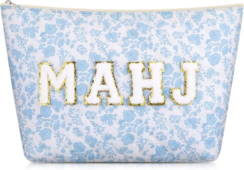 American Mahjong Tiles Bag for 1.2 Inch Tiles, Portable Soft Thickened Pink Floral Quilted Carrying Bag with Zipper Inner Pocket Accessories Gifts for Mahjong Lover Traveling (Case Only) in Saudi Arabia
