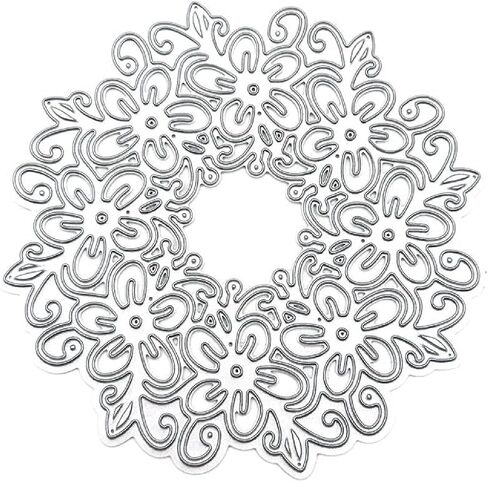 Silver Round Lace Shaped Metal Die Cuts Cutting Dies Cut Stencils for DIY Embossing Paper Leather Scrapbooking Card Making Dies Earrings, Die-Cutting and Embossing, Scrapbooking Die-Cuts in Saudi Arabia