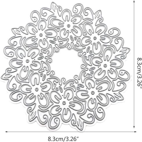 Silver Round Lace Shaped Metal Die Cuts Cutting Dies Cut Stencils for DIY Embossing Paper Leather Scrapbooking Card Making Dies Earrings, Die-Cutting and Embossing, Scrapbooking Die-Cuts in Saudi Arabia