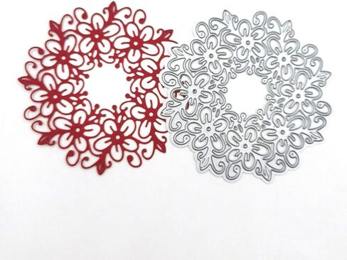 Silver Round Lace Shaped Metal Die Cuts Cutting Dies Cut Stencils for DIY Embossing Paper Leather Scrapbooking Card Making Dies Earrings, Die-Cutting and Embossing, Scrapbooking Die-Cuts in Saudi Arabia