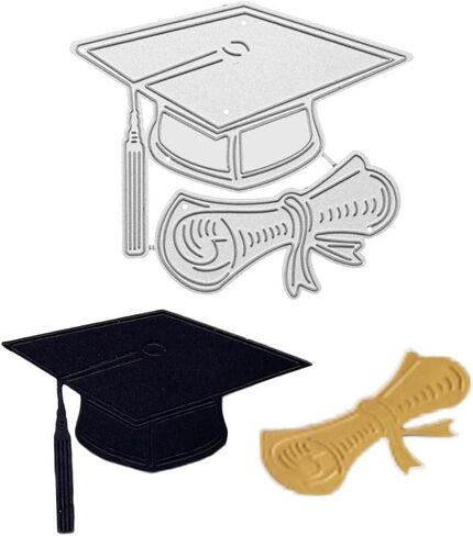 Graduates Die Cut for Card Making, Graduates Metal Cutting Dies Congratulations Die Cuts Happy Birthday Embossing Stencils Template for DIY Scrap-Booking Decor Wedding Birthday Blessing Card in Saudi Arabia
