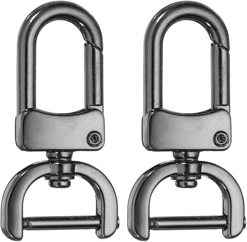 HARFINGTON 2 قطعة مشبك دوار بخطاف قابل للفصل 5/8 بوصة (16 مم) مشبك على شكل حرف D من سبائك الزنك على شكل حرف D مع شريط لولبي لسلسلة المفاتيح ومحفظة الأجهزة اليدوية، ذهبي in Kuwait