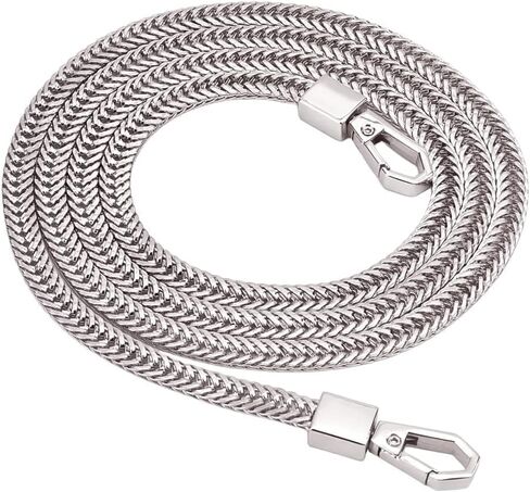41.7Inch Snake Bone Chain Strap for Bags, Iron Cuban Flat Link Chain with Alloy Swivel Clasps for Women in Saudi Arabia
