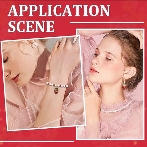 SUNNYCLUE 1 صندوق 40 قطعة 20 نمط سحر الفراولة الكرز سحر الفاكهة الحمراء السائبة الذهب والفضة سبائك معدنية المينا الصيف الفواكه القلب مربع على شكل المعلقات لصنع المجوهرات سوار DIY النتائج الحرفية in Kuwait