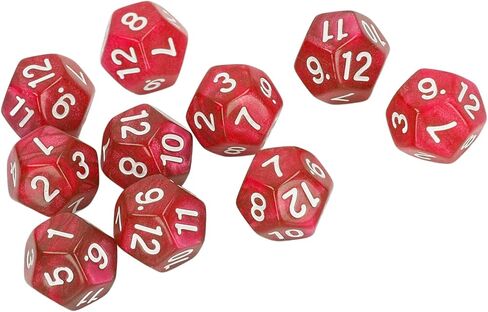 12 Sided Dice Dice for Teaching,40pcs Polyhedral Dice Clear Numbers Prevent Oxidation 12 Sided Dice Set for Game Teaching (Red) in Saudi Arabia